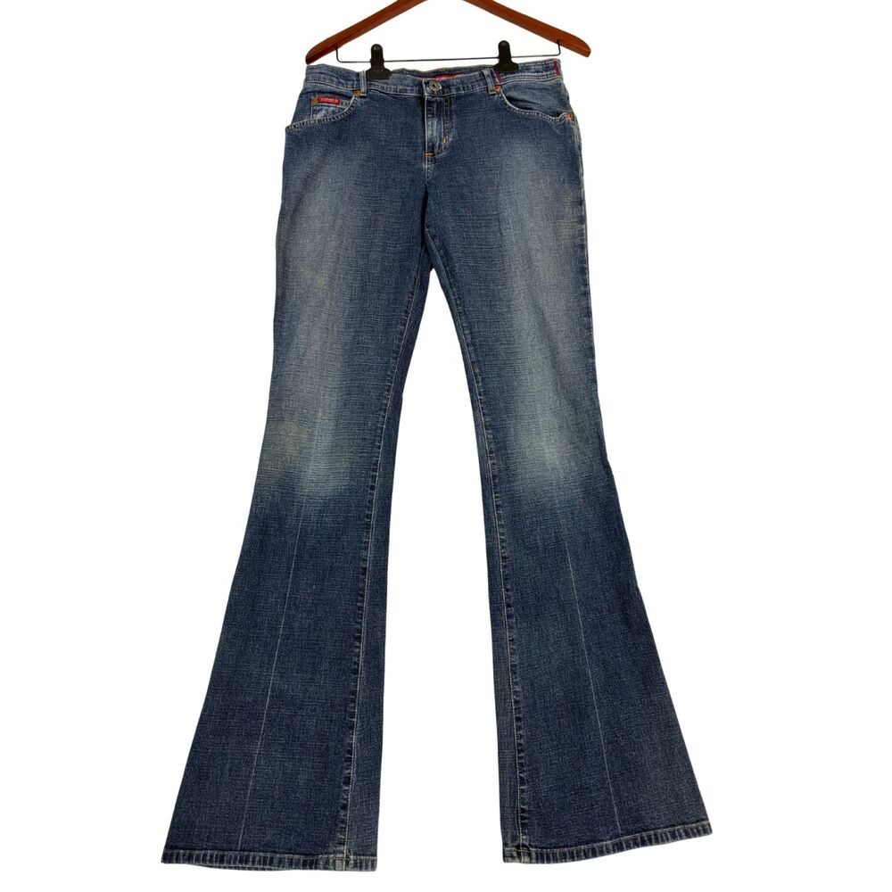 Guess Jeans Womens Size 30 Stretch Denim Blue Flare Bootcut Y2K Low Rise Pants